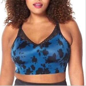 NWT Ruby ribbon heritage lace demiette size 32 blue and black bra